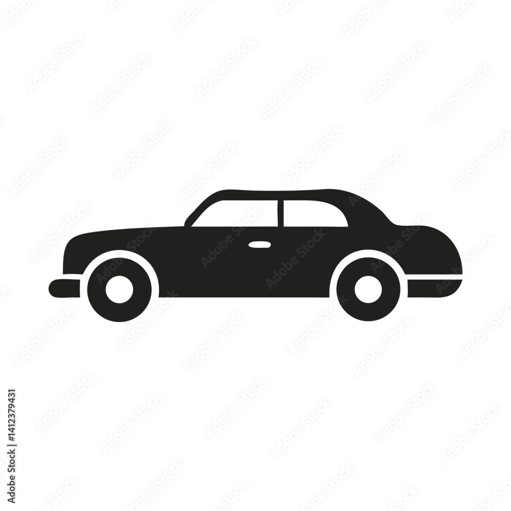 Minimalist Car Silhouette: Icon of Transportation and Automobiles Minimalist Car Silhouette: Icon of Transportation and Automobiles