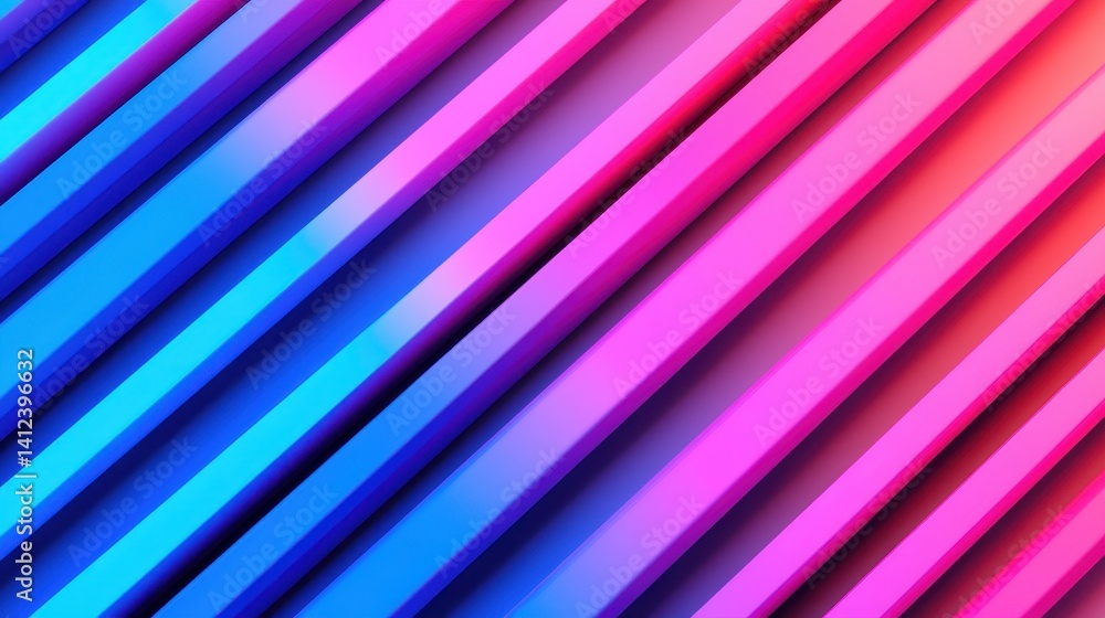 Obraz premium Vibrant Diagonal Lines in Blue and Pink Color Gradient Background