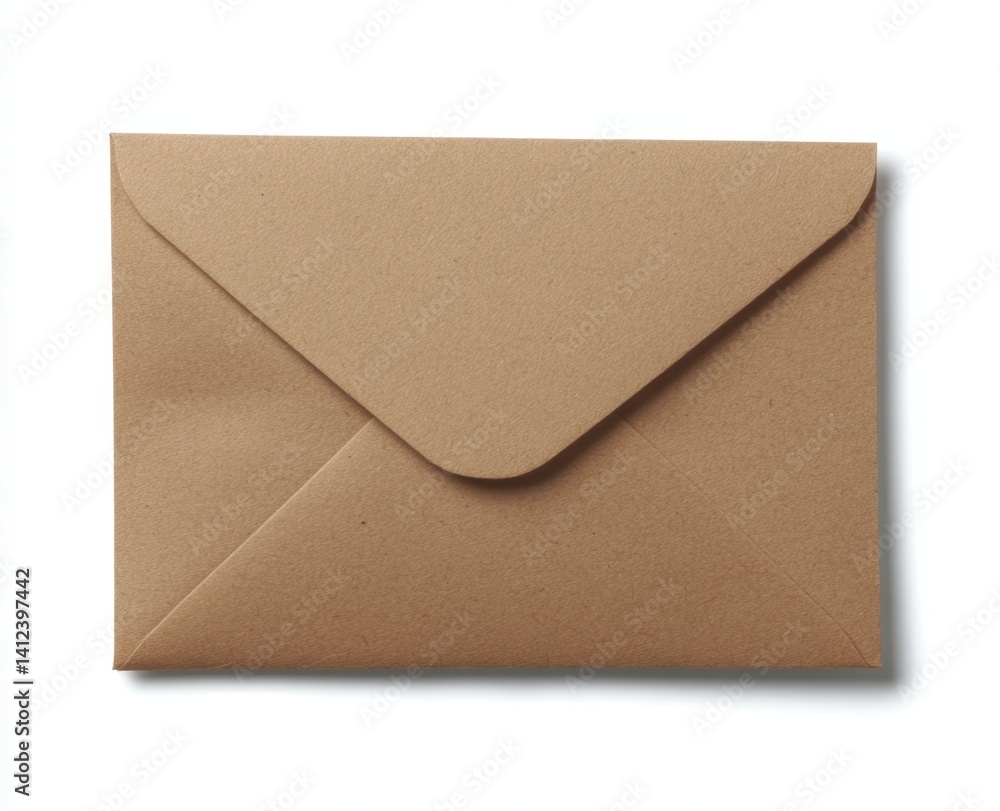 Kraft envelope, blank, studio shot, white background, mail Kraft envelope, blank, studio shot, white background, mail