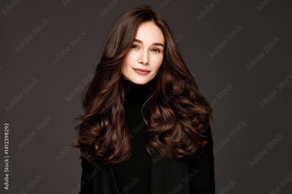 The stunning model, with her dark golden locks, showcases the importance of hair care and beauty products The stunning model, with her dark golden locks, showcases the importance of hair care and beauty products