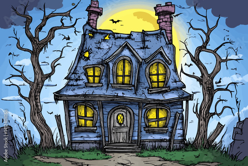 haunted house in a forest