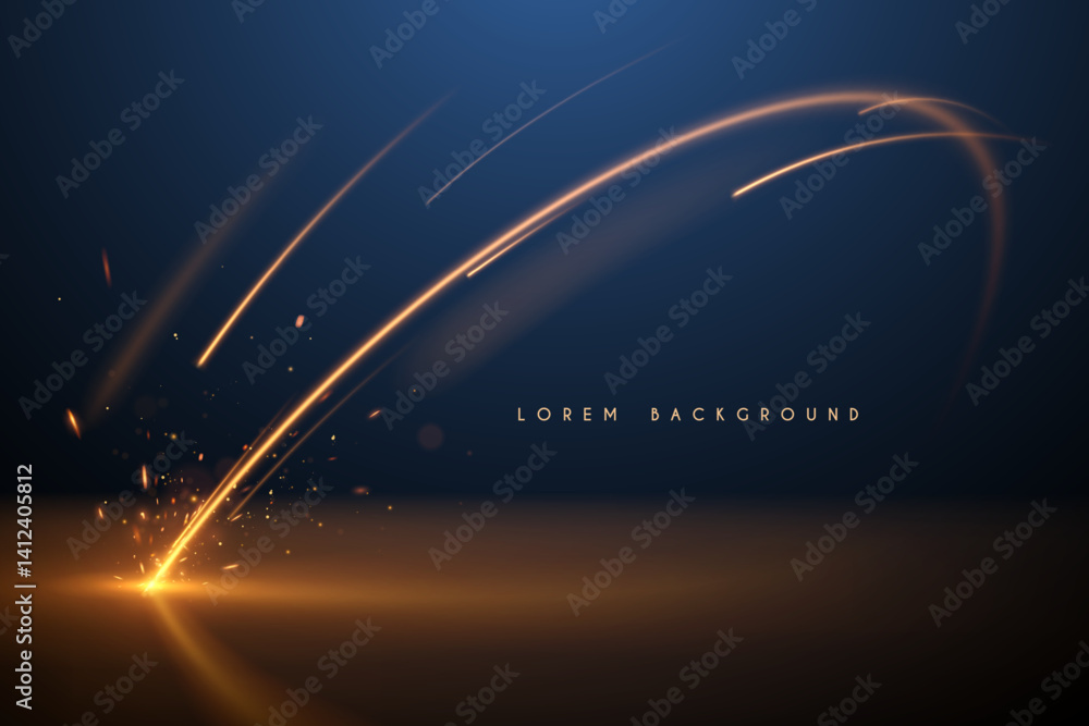 Fototapeta premium Light strike effect with sparks