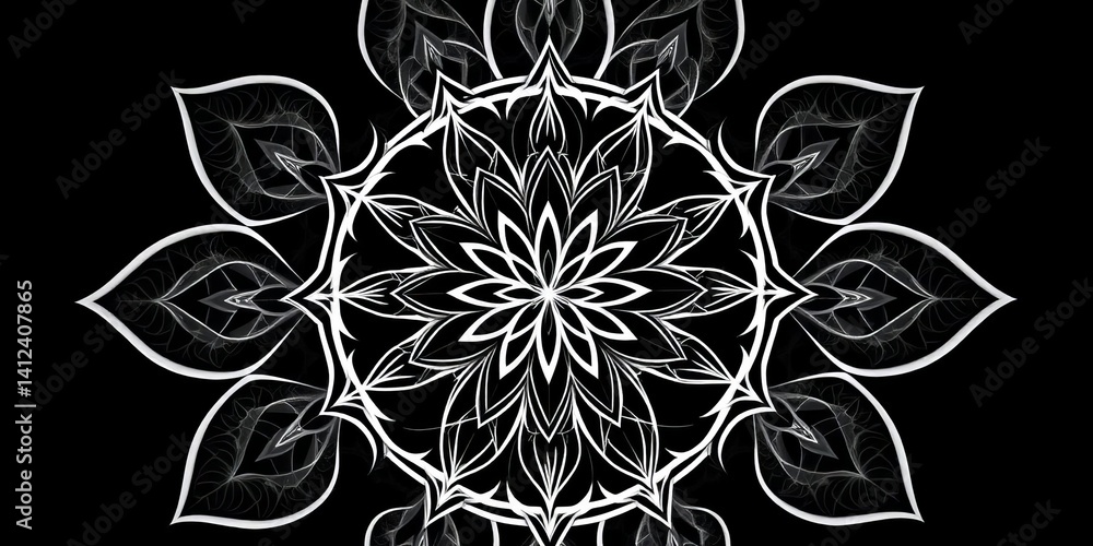 Modern monochrome sacred geometry flower of life pattern Abstract vector background, black and white, hipster Modern monochrome sacred geometry flower of life pattern Abstract vector background, black and white, hipster