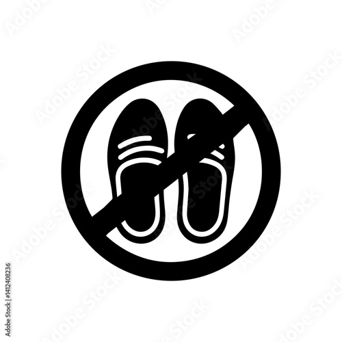 No shoes icon with transparent background