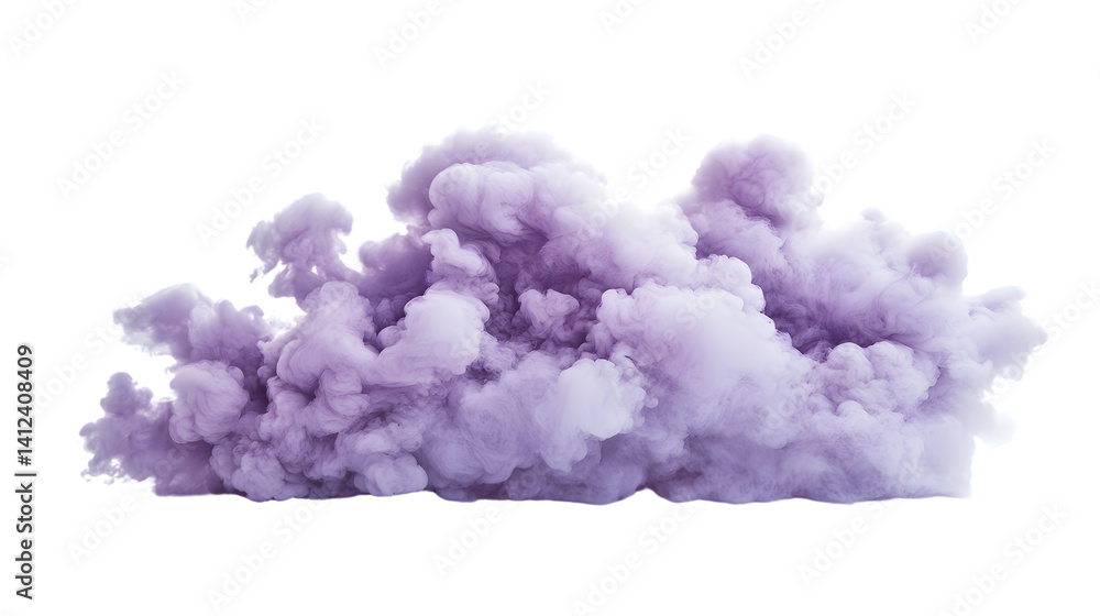 Fototapeta premium Vibrant Purple Cloud on White Background for Creative Designs