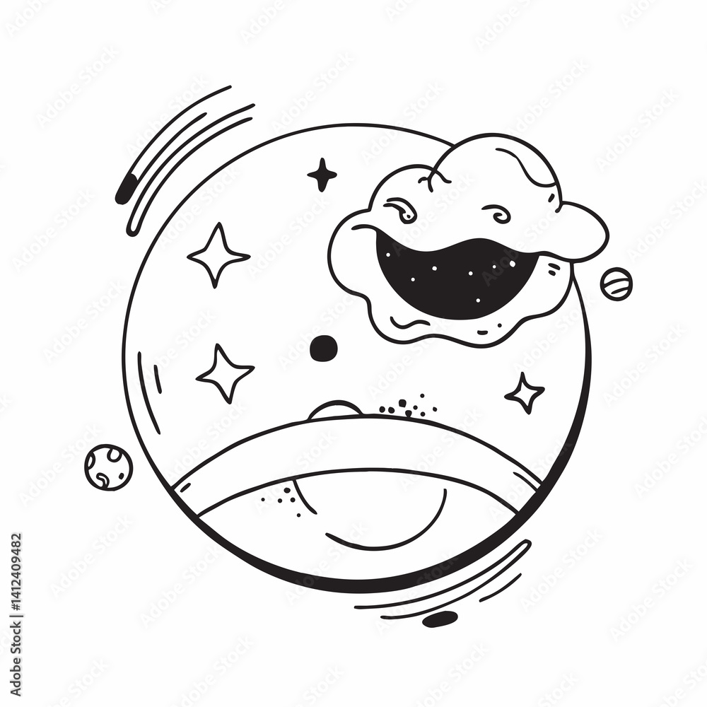 Night Sky and Stars Doodle Night Sky and Stars Doodle