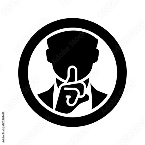 Keep quiet sign icon with transparent background