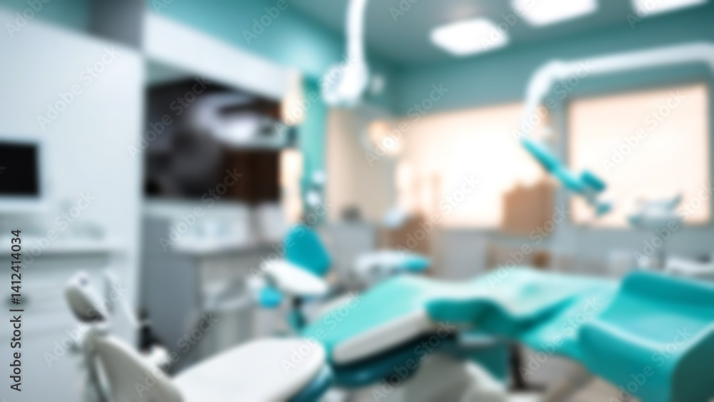Blurred dental clinic background. Defocused interior of modern dental office. Blurred dental clinic background. Defocused interior of modern dental office.