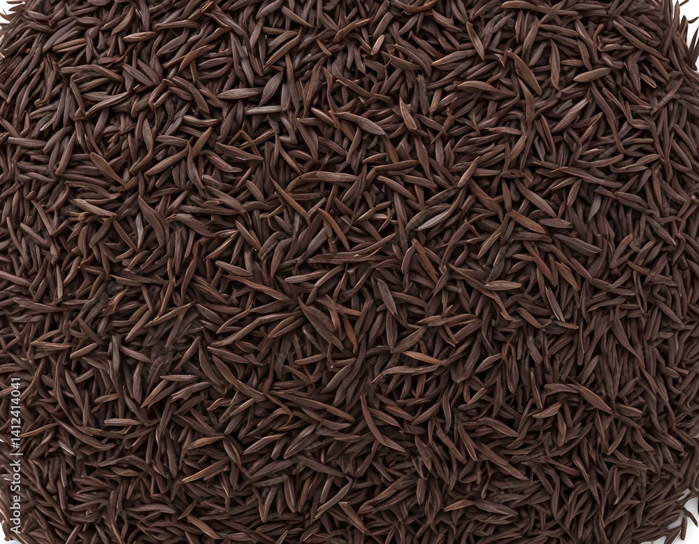 dark wild rice isolated on a white background