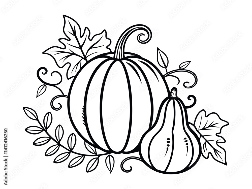 custom made wallpaper toronto digitalVector coloring page. Happy Halloween vector illustration, Cute pumpkins for your design for the holiday