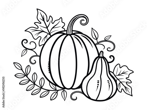 Wallpaper Mural Vector coloring page. Happy Halloween vector illustration, Cute pumpkins for your design for the holiday Torontodigital.ca
