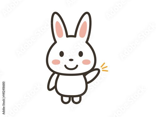 説明をするイメージのかわいいうさぎのイラスト