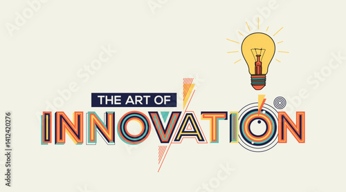 Innovation concept in modern typography. Innovation quote for your wall graphics, poster, web design and office space graphics.

