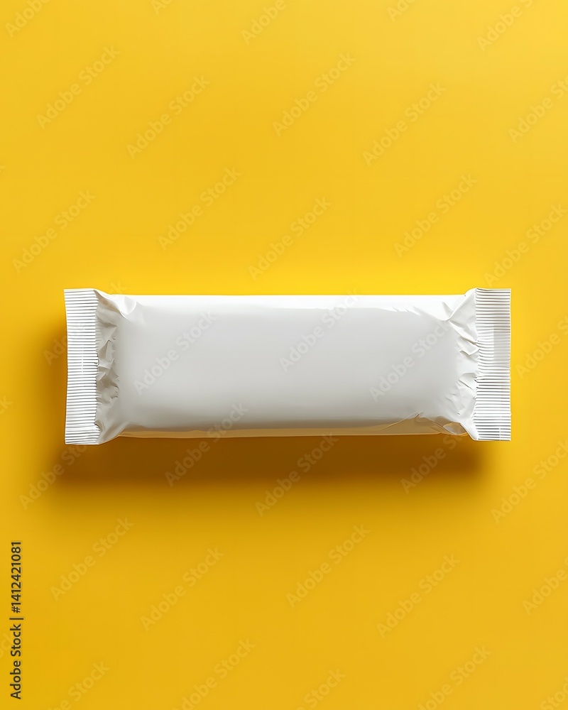 White Candy Bar Packaging Mockup Top View White Candy Bar Packaging Mockup Top View