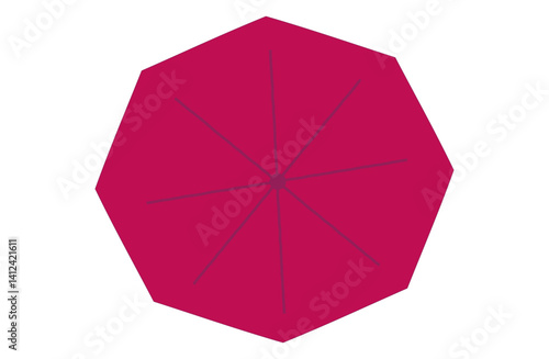 Top View of an Open Umbrella Illustration