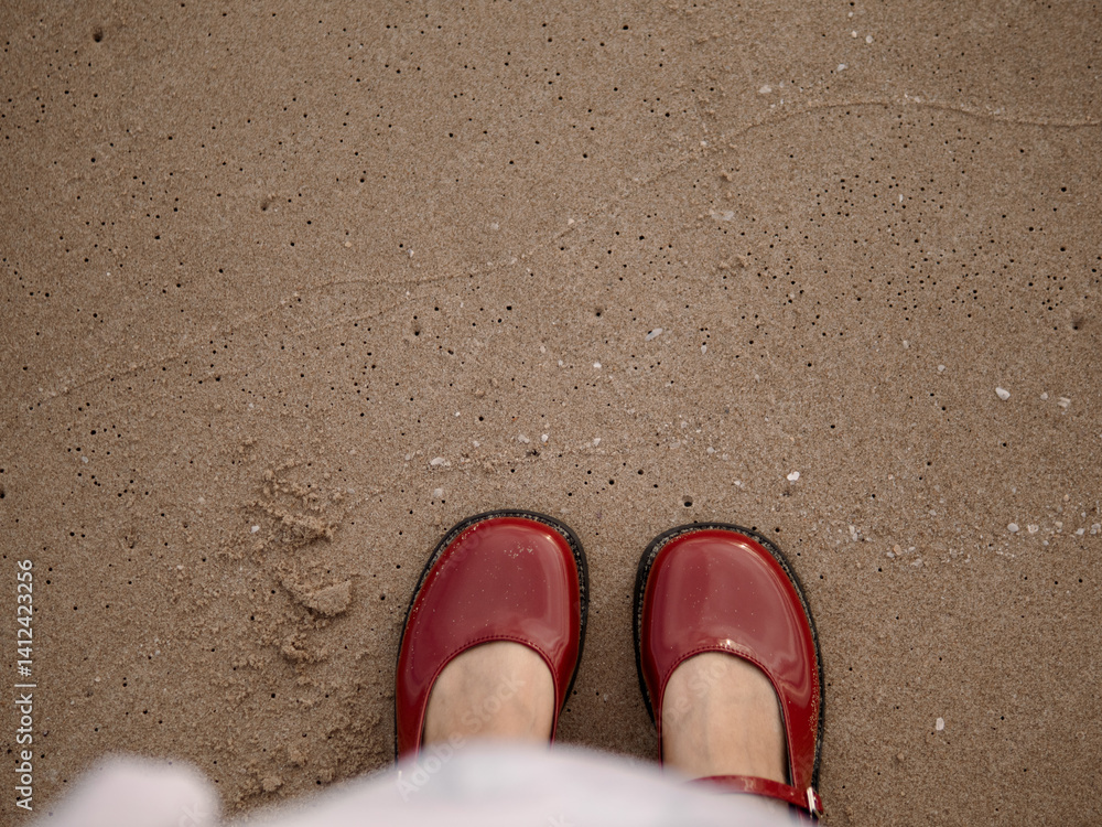 Fototapeta premium shoes on the beach