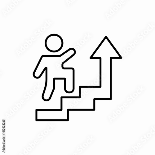 Career ladder success path icon vector sign