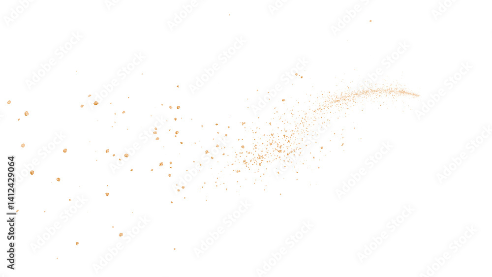 Obraz premium 光り輝く金の粒子が飛び散るイラスト 背景透過