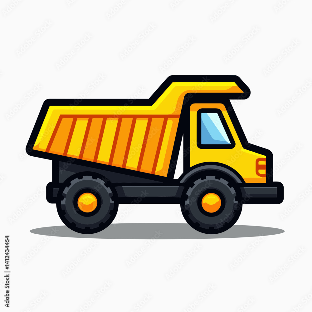 yellow dump truck with black wheels stock illustration yellow dump truck with black wheels stock illustration