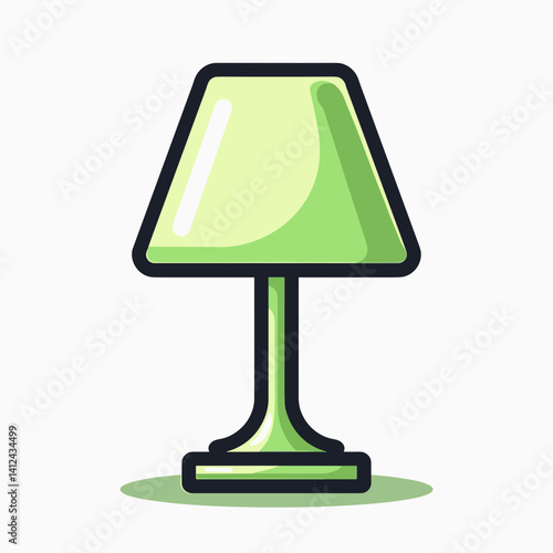 vibrant lime green table lamp illustration