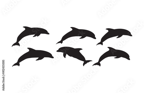 Stunning sea dynamics captured in dolphin silhouettes