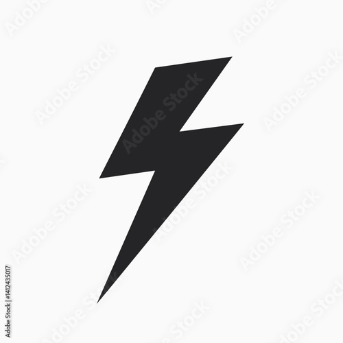 electric bolt lightning symbol in black and white