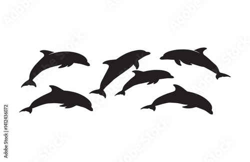Inspirational dolphin silhouettes conveying vitality of oceans
