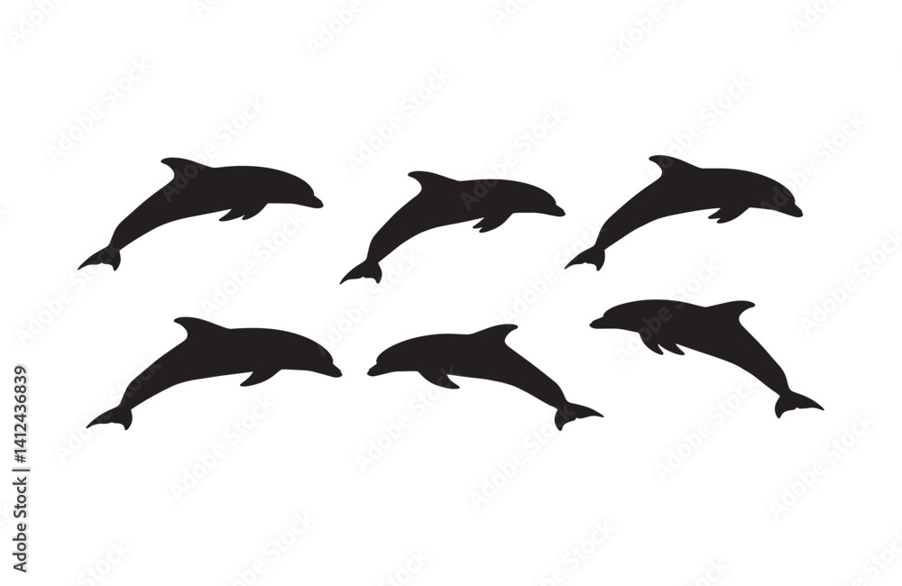 Fototapeta premium Dolphins jumping showcasing their natural marine agility