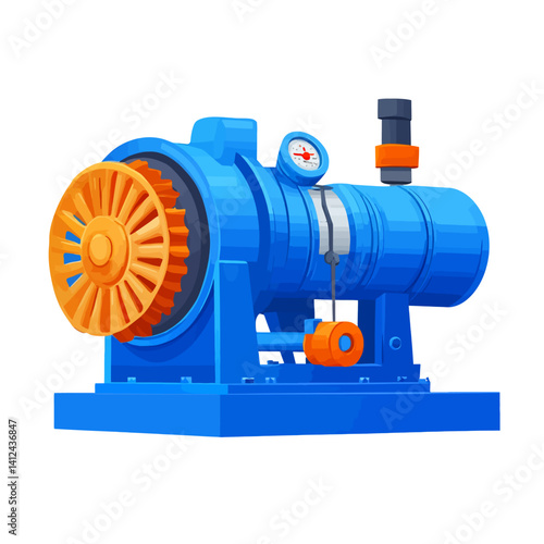 Blue dynamo machine isolated 