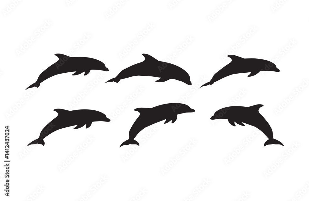Fototapeta premium Captivating dolphin forms symbolizing oceanic vitality