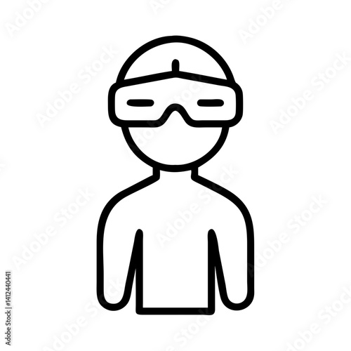 Person icon wearing protective or smart vision goggles