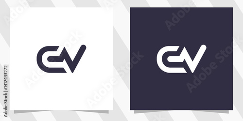 letter cn nc logo design vector