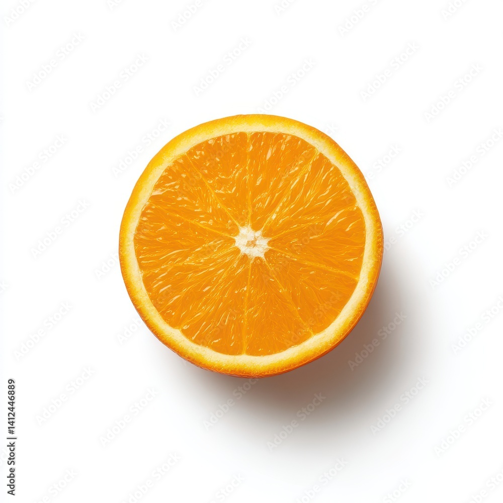 Cut orange fruit close up studio shot on white background Cut orange fruit close up studio shot on white background