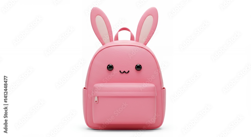 Fototapeta premium Pink bunny backpack cute cartoon backpack for kids