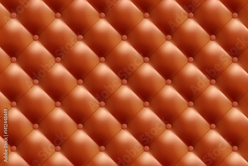 Vintage brown leather upholstery chester. vector background