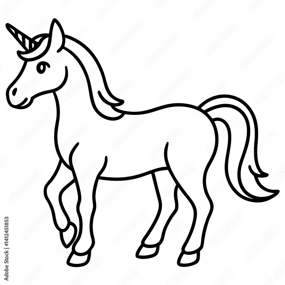 Clean Unicorn Line Art Design Clean Unicorn Line Art Design
