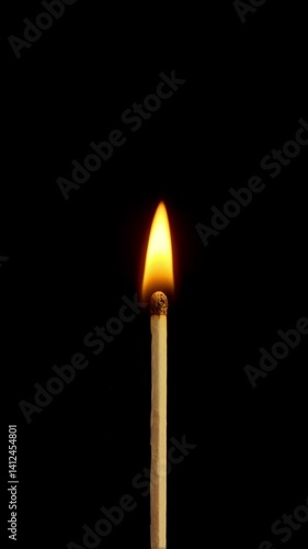 The ignition of the real head of match with black background in slow motion (120 fps. you have to speed x4 if you want to see it at real time).