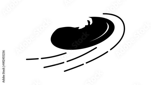 Flying Disc symbol, black isolated silhouette
