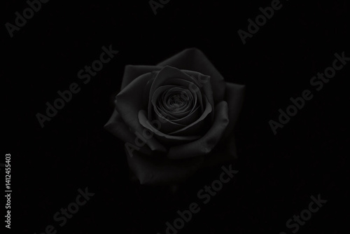 black rose on a black background