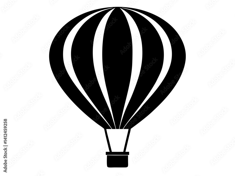 Naklejka premium Hot Air Balloon Silhouette Vector & SVG | Adventure SVG for Crafts