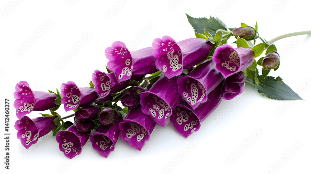 Obraz premium A bunch of purple flowers with white spots. Generated using AI.