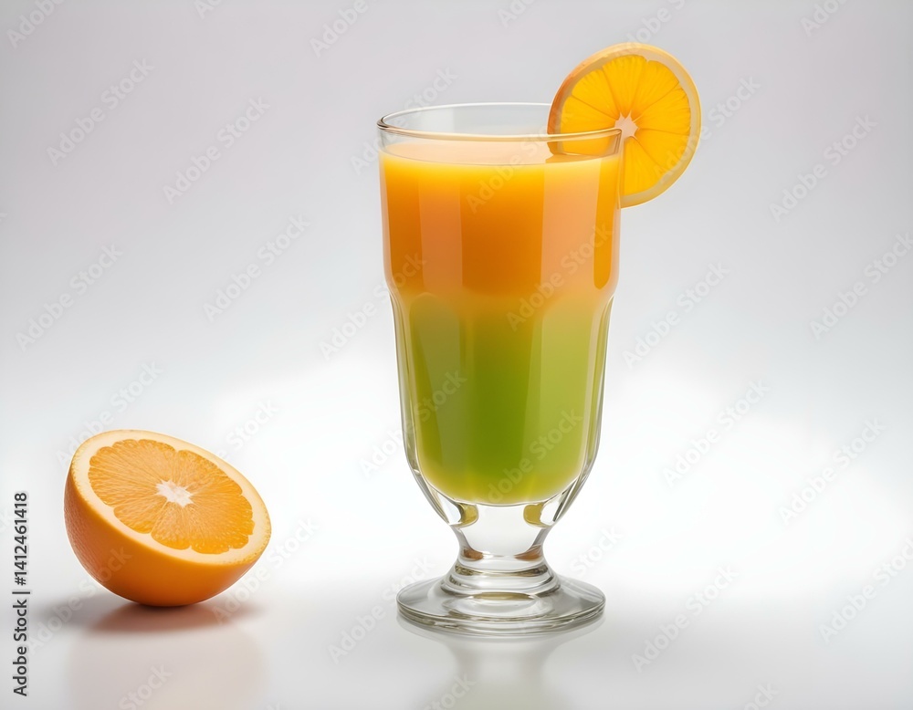 glass of juice on a white background glass of juice on a white background