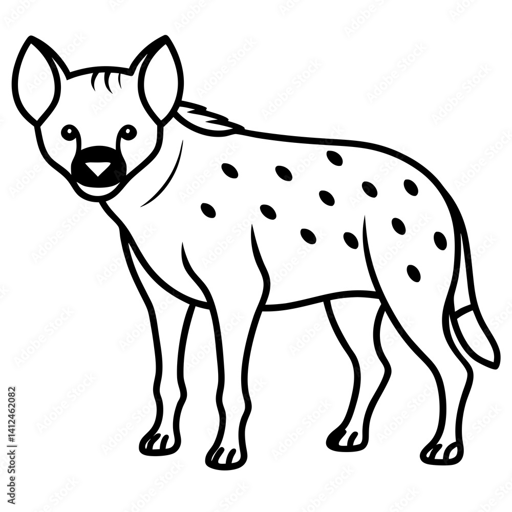 Fototapeta premium Elegant Hyena Vector Outline