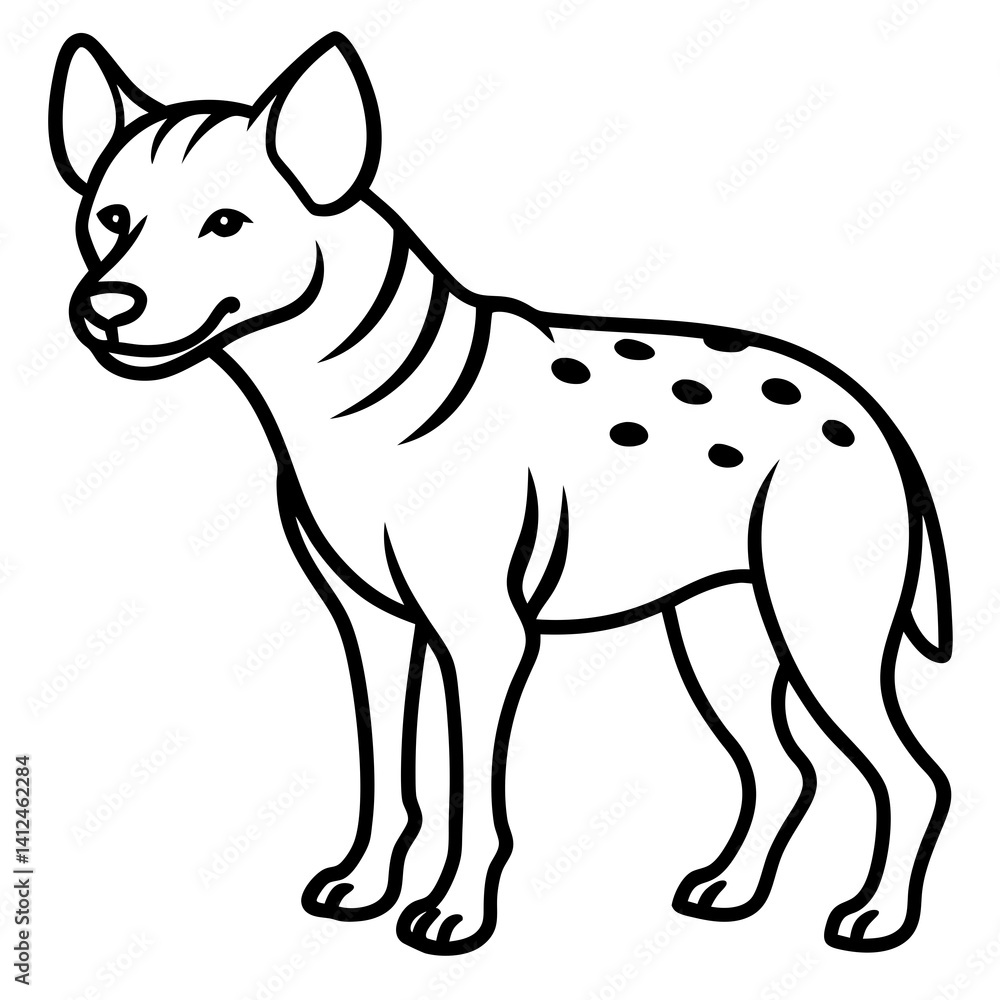 Obraz premium Elegant Hyena Vector Outline