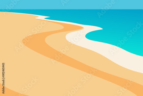 vector illustration of a beach