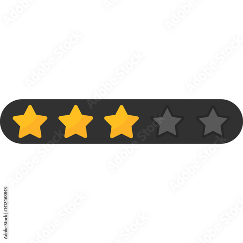 3 star rating vector Illustration