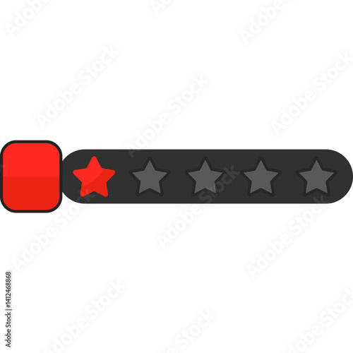 1 star rating vector Illustration