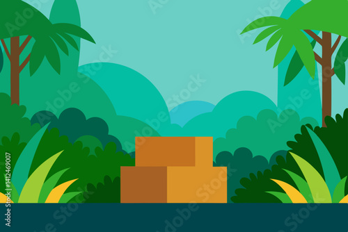 vector illustration of a tropical island