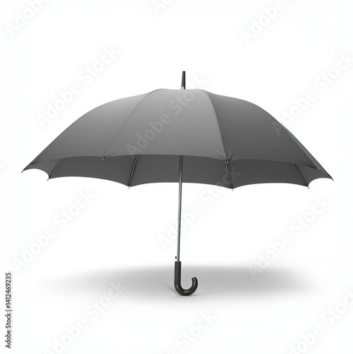 Obraz na płótnie a dark grey umbrella the handle and pole is aluminum, white background w salonie