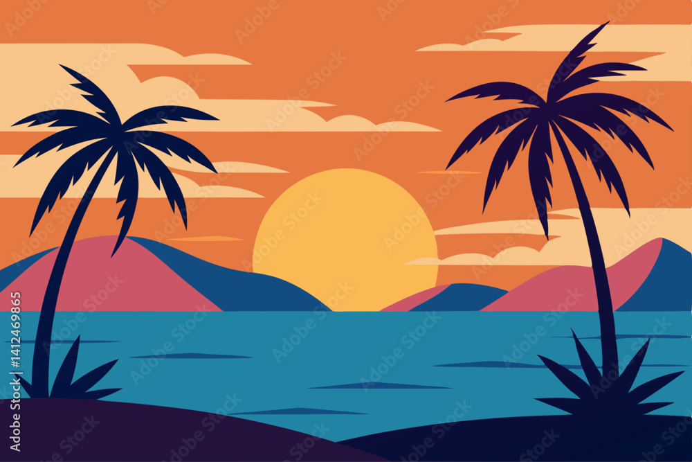 tropical beach with palm trees tropical beach with palm trees